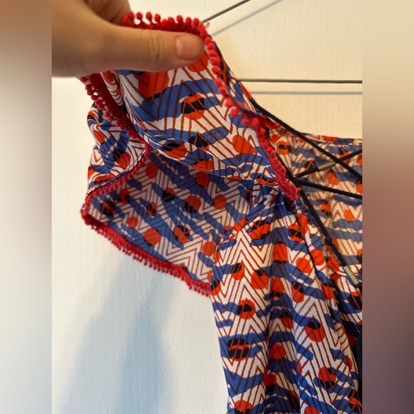 Colourful tribal patterned lace back romper - Picture 6 of 7